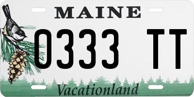 ME license plate 0333TT