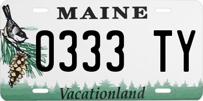 ME license plate 0333TY