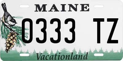 ME license plate 0333TZ