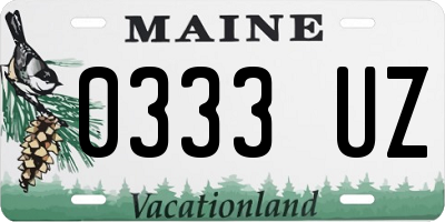 ME license plate 0333UZ