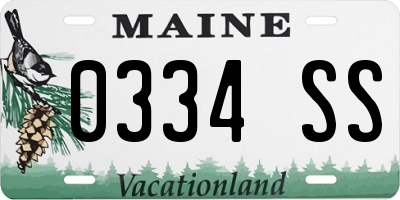 ME license plate 0334SS