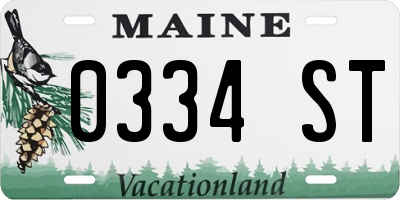 ME license plate 0334ST