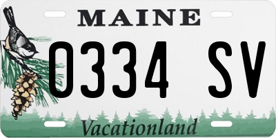 ME license plate 0334SV