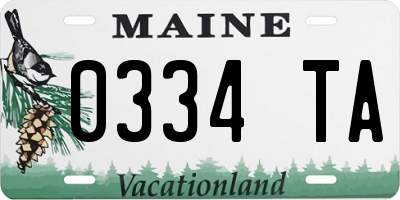 ME license plate 0334TA