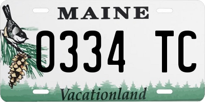 ME license plate 0334TC