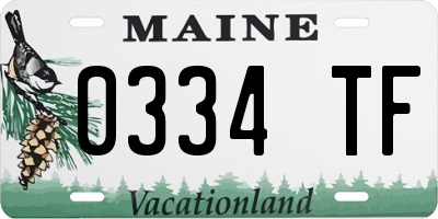 ME license plate 0334TF
