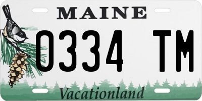 ME license plate 0334TM