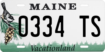 ME license plate 0334TS