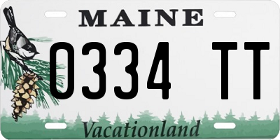 ME license plate 0334TT