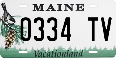 ME license plate 0334TV