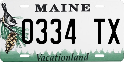 ME license plate 0334TX