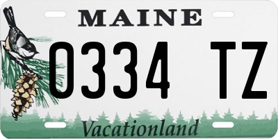 ME license plate 0334TZ