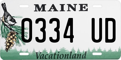 ME license plate 0334UD