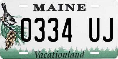 ME license plate 0334UJ