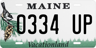 ME license plate 0334UP