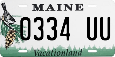 ME license plate 0334UU