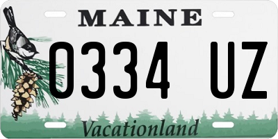 ME license plate 0334UZ