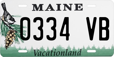 ME license plate 0334VB