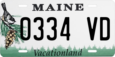 ME license plate 0334VD