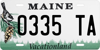 ME license plate 0335TA