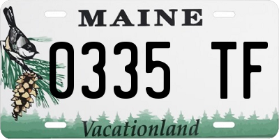 ME license plate 0335TF