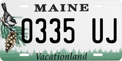 ME license plate 0335UJ