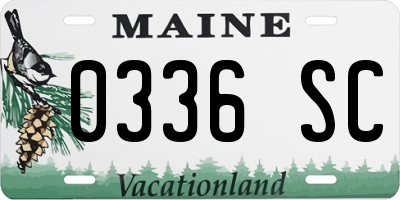 ME license plate 0336SC