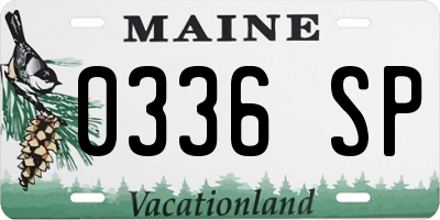 ME license plate 0336SP
