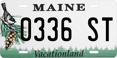 ME license plate 0336ST