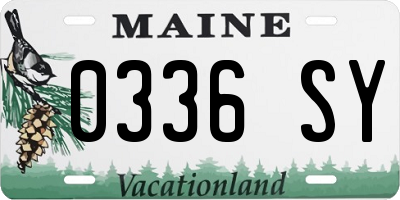 ME license plate 0336SY