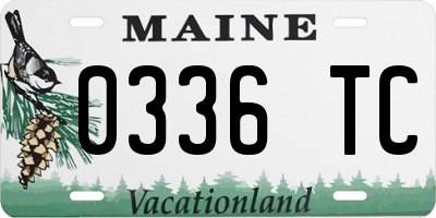 ME license plate 0336TC