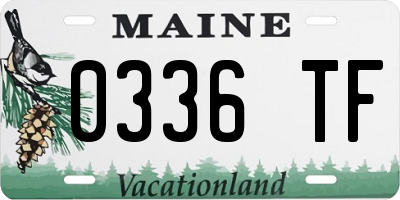 ME license plate 0336TF