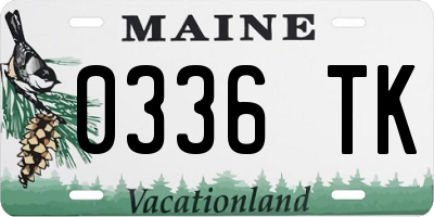 ME license plate 0336TK