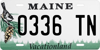 ME license plate 0336TN
