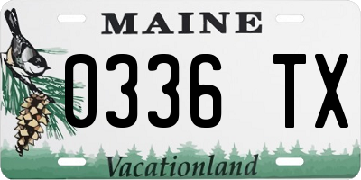 ME license plate 0336TX
