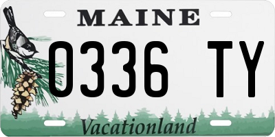 ME license plate 0336TY