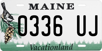 ME license plate 0336UJ