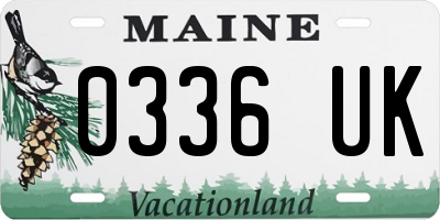 ME license plate 0336UK