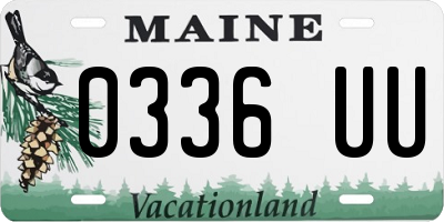 ME license plate 0336UU