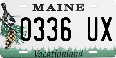 ME license plate 0336UX