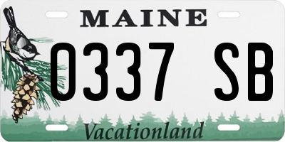 ME license plate 0337SB