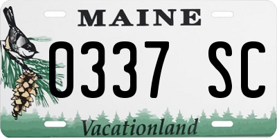ME license plate 0337SC
