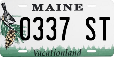 ME license plate 0337ST