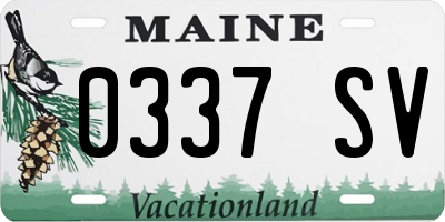 ME license plate 0337SV
