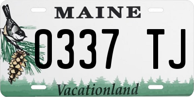 ME license plate 0337TJ