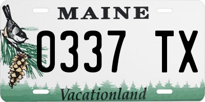 ME license plate 0337TX