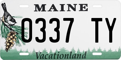 ME license plate 0337TY