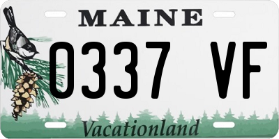 ME license plate 0337VF