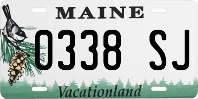 ME license plate 0338SJ