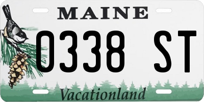 ME license plate 0338ST